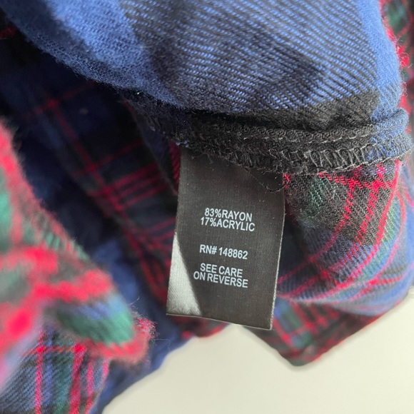 Torrid Red and Blue Plaid Button Down Shirt - Picture 7 of 10